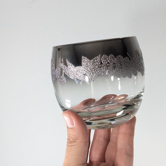 MCM chromed bar caddy with 6 Silver ombre fade Fade Roly Poly cocktail glasses - Picture 6 of 9